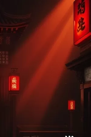 修复纪录片《旧胶片里的春天》竖版海报，老式放映机投出锥形光束